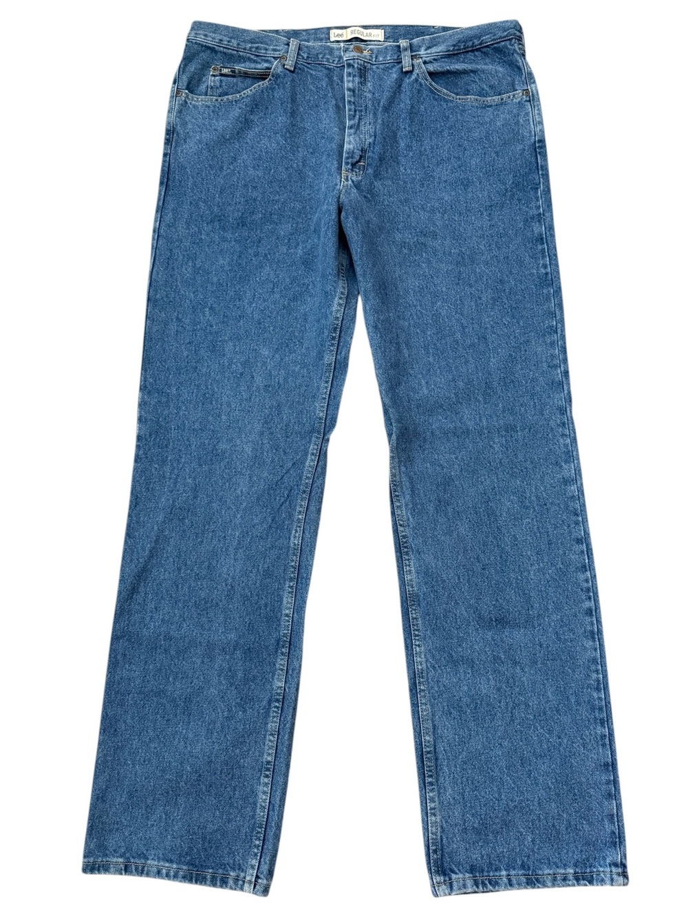 Lee Regular Fit Men's Jeans 42x36 Fits 40x36 Medium Wash 100% Cotton Tall